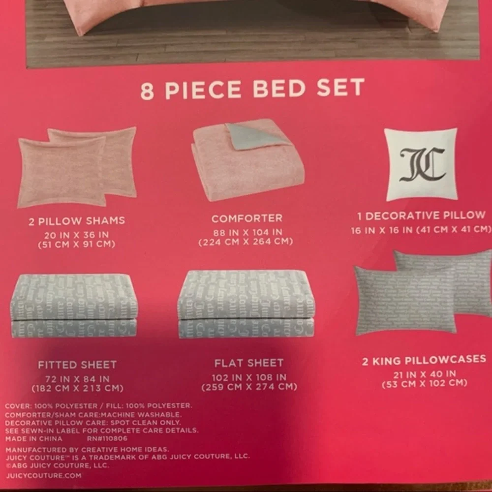 Juicy Couture Cal King 8PC Comforter Set